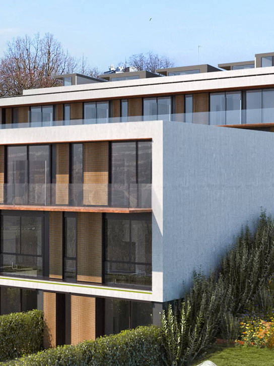 Construction of 3 buildings each comprising 5 luxury three-storey units
