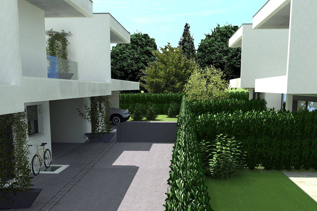 Construction de huit villas contiguës de style résolument contemporain à Versoix.