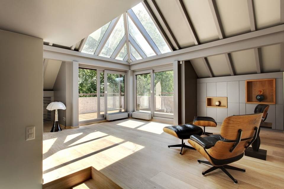 Vue intérieur d'un appartement à Genève transformé