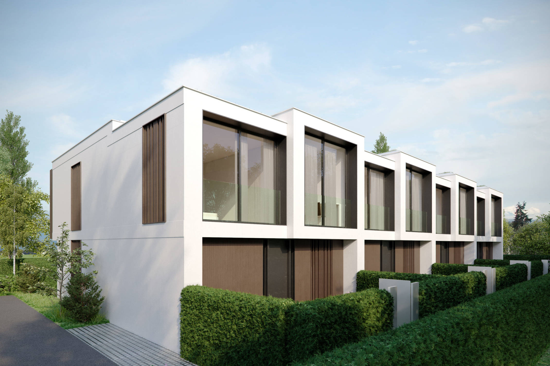 Construction de 4 habitations contiguës à Chêne-Bourg.