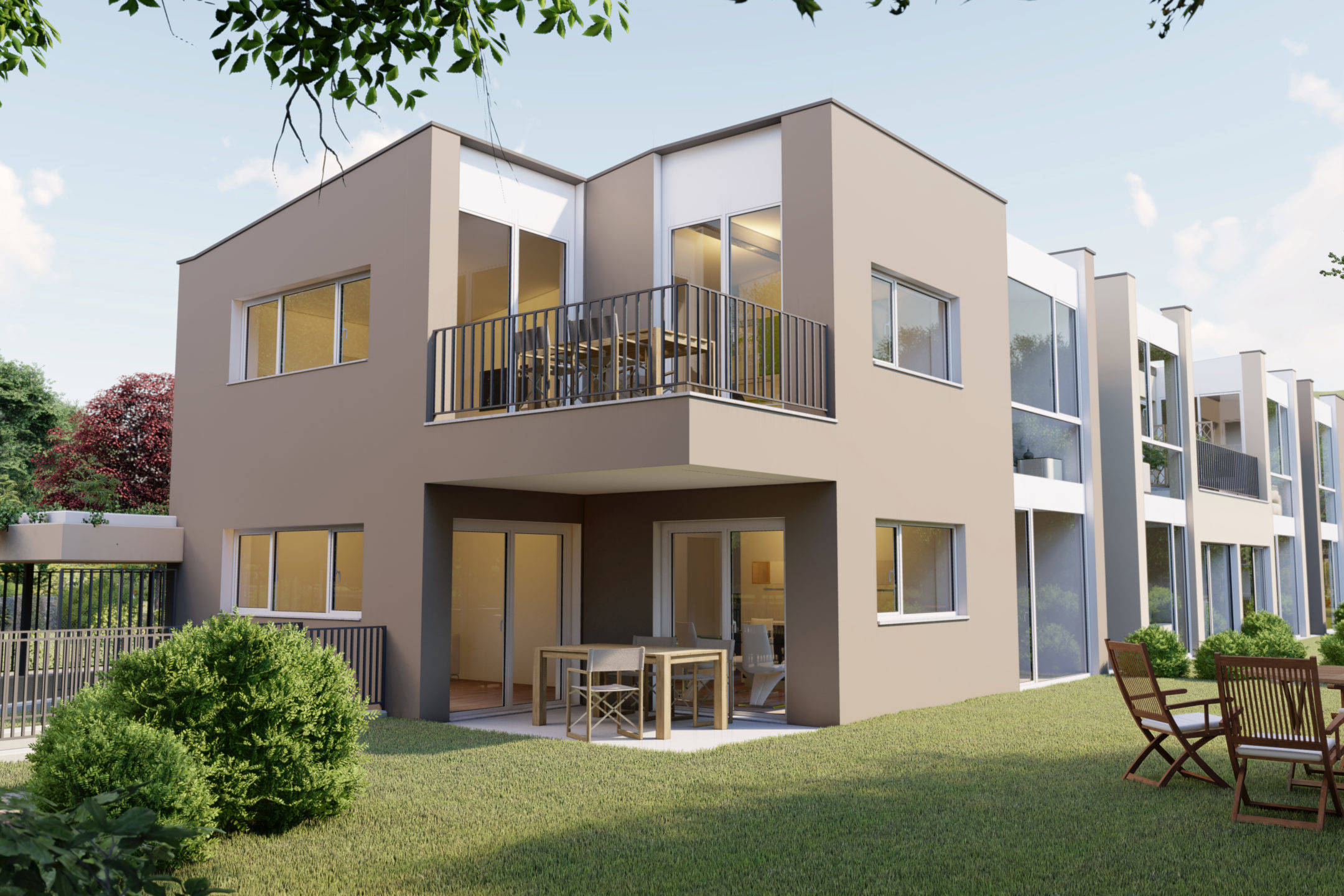 Construction d’un immeuble de 8 logements avec parking souterrain sur la commune de Chêne-Bougeries.