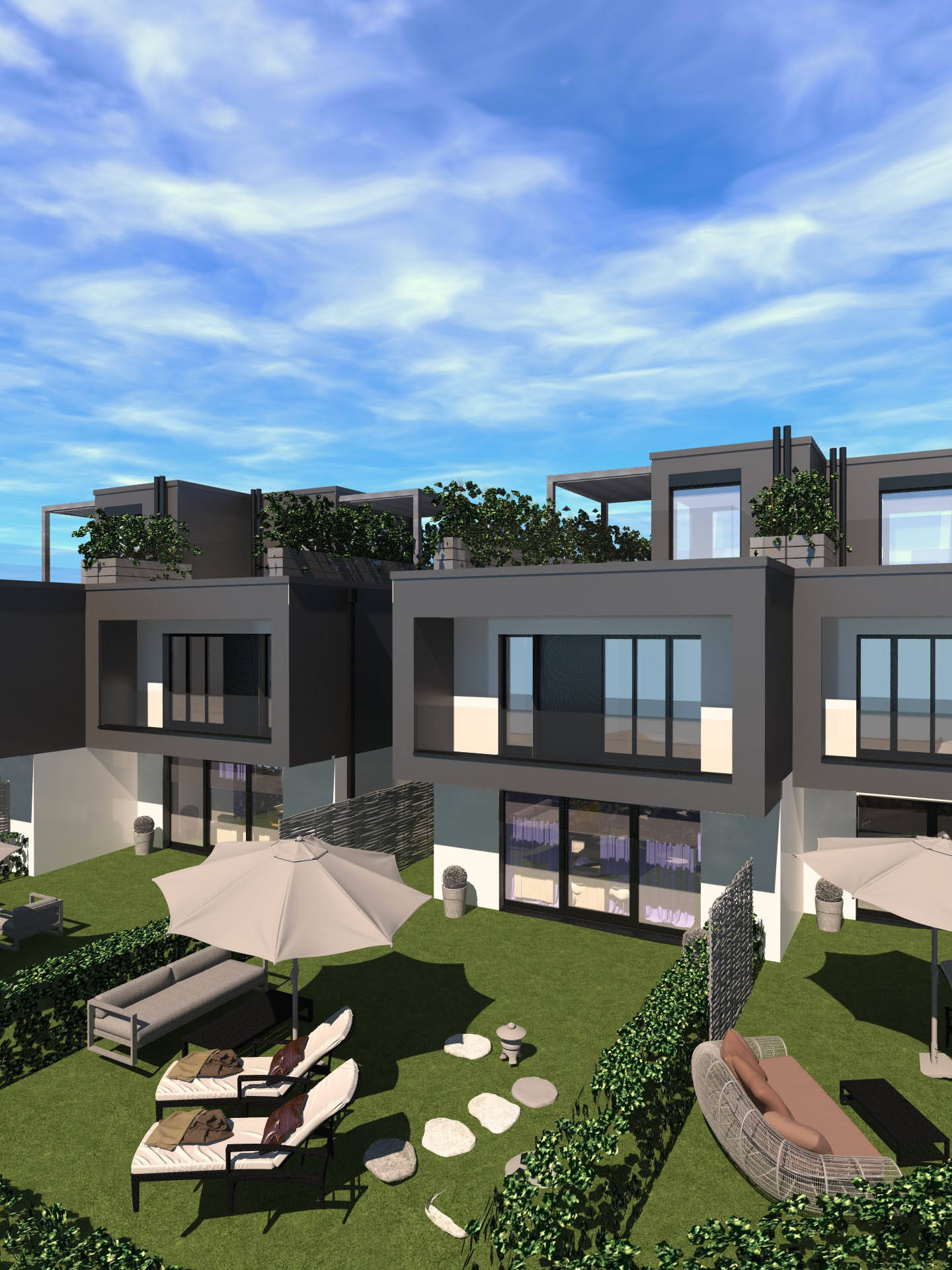 Construction of 4 adjoining villas, in Vandoeuvres 